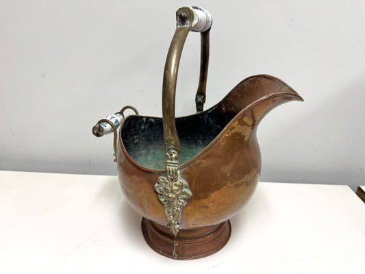 Antique Copper Coal Scuttle