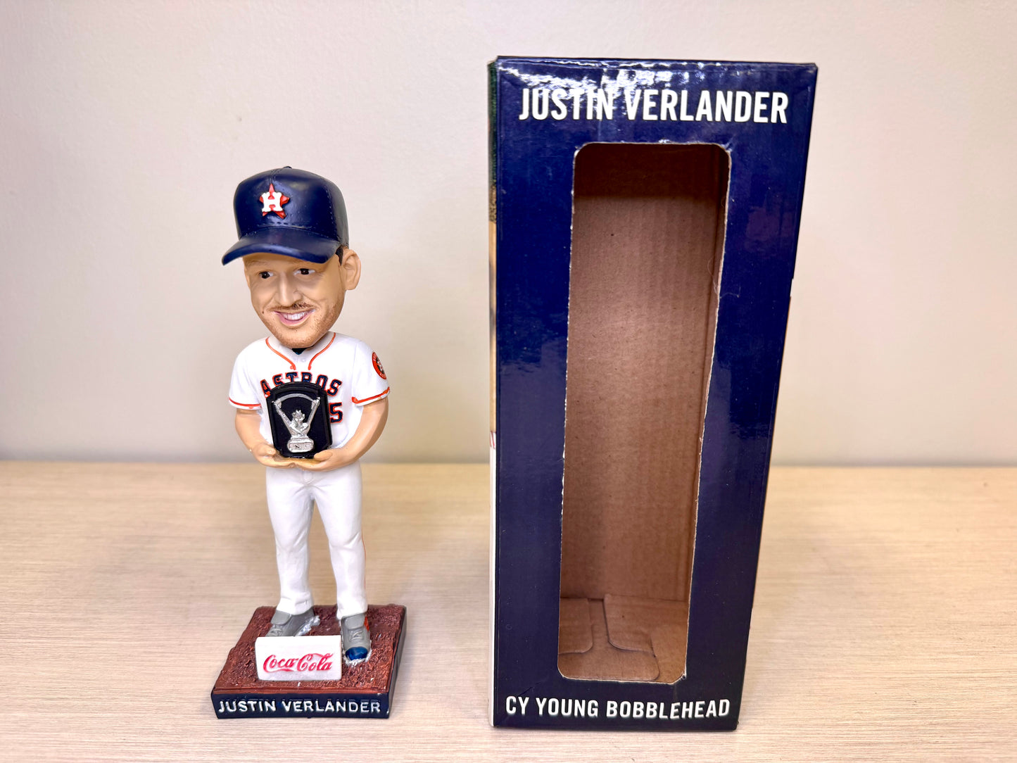 Figura de cabeza móvil de Justin Verlander de los Houston Astros, "Premio Cy Young" 2019