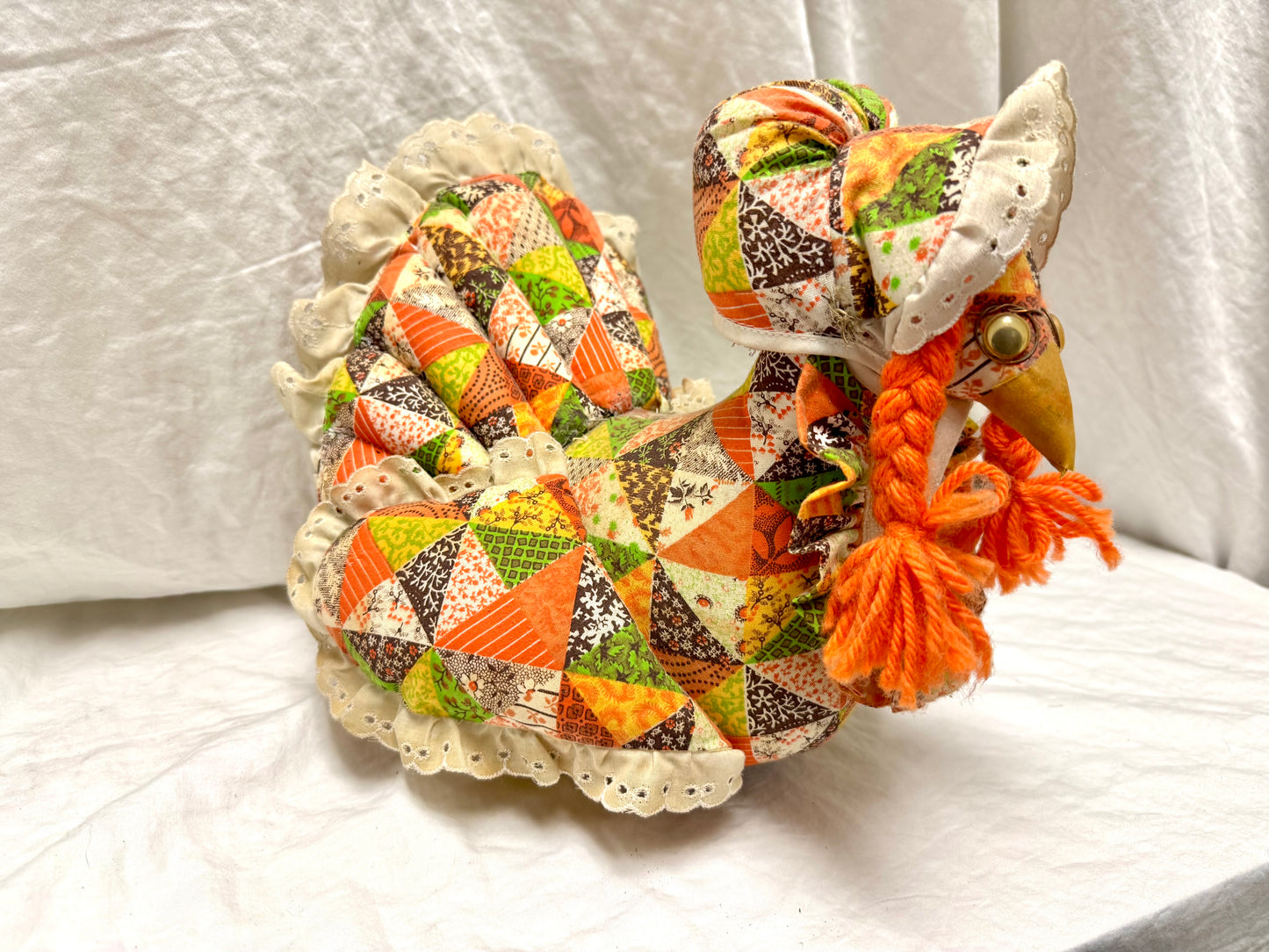 Handmade Quilted Turkey Stuffed Animal Decoration