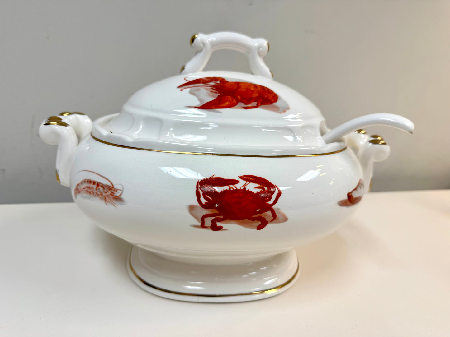 Seafood Themed Soup Serving Covered Dish