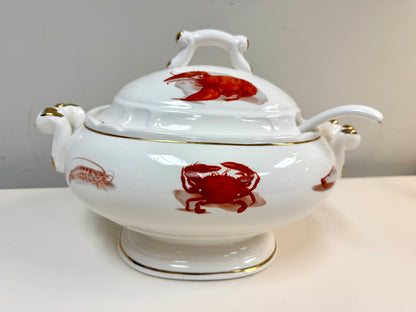 Seafood Themed Soup Serving Covered Dish