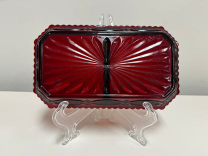 Avon 1876 Ruby Red Divider Tray
