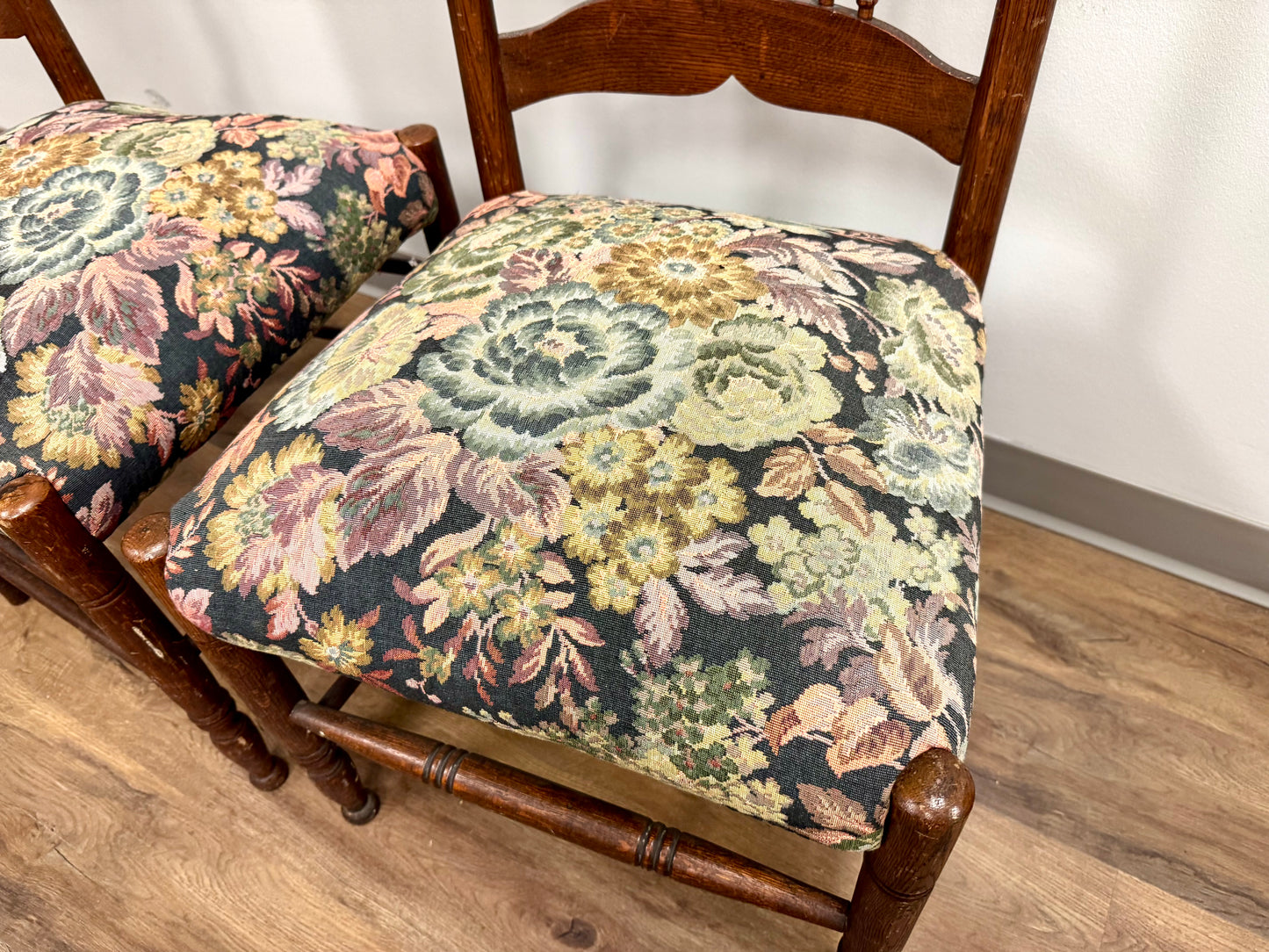 Pair of Antique Highback Spindle Chairs