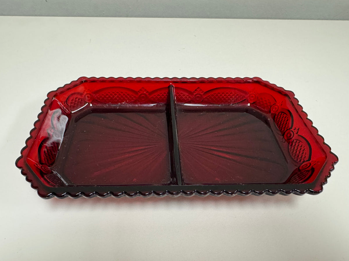 Avon 1876 Ruby Red Divider Tray