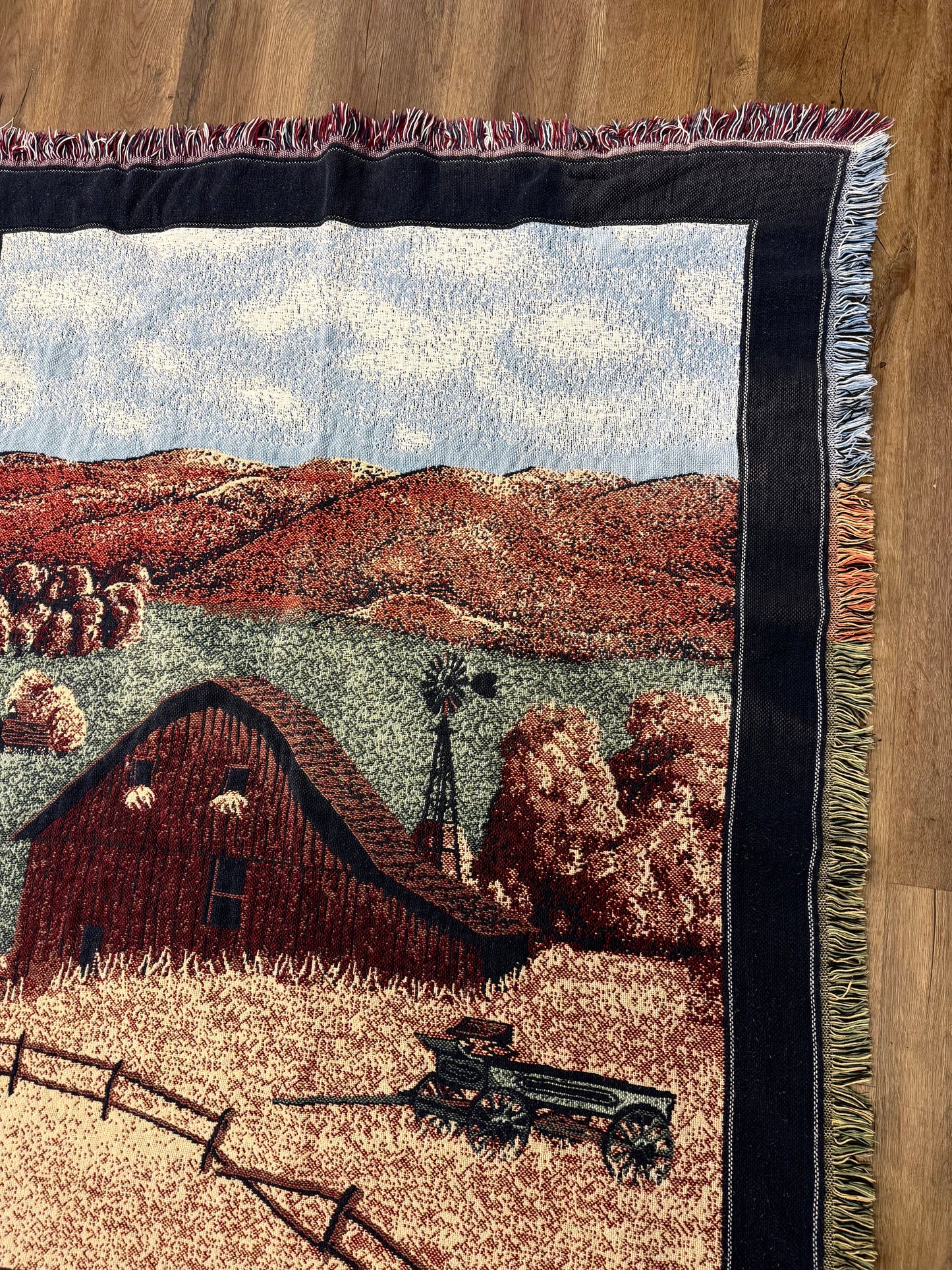 Vintage Farm Throw Blanket/Tapestry