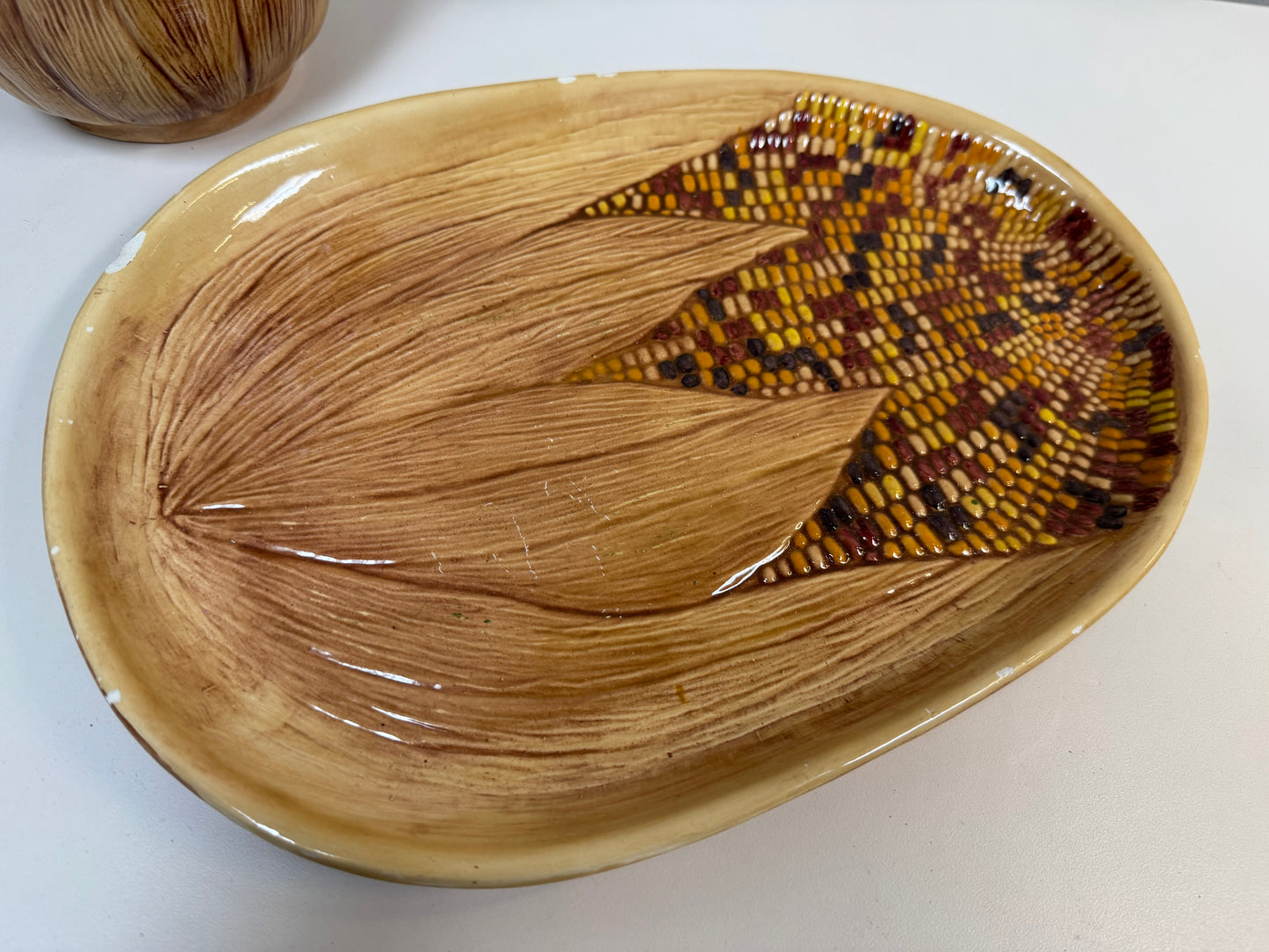 1978 Ceramic Corn Pitcher & Platter