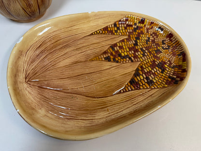 1978 Ceramic Corn Pitcher & Platter