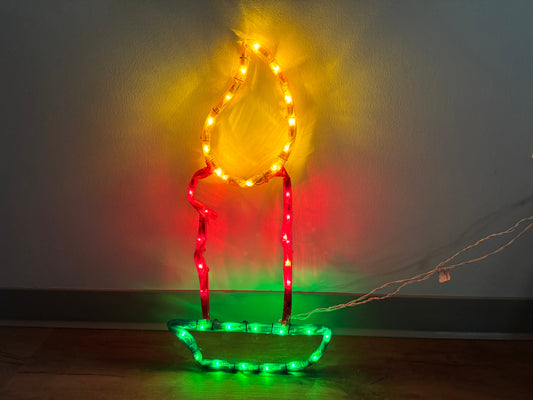 1990s Mr. Christmas Light Up Candle Decoration