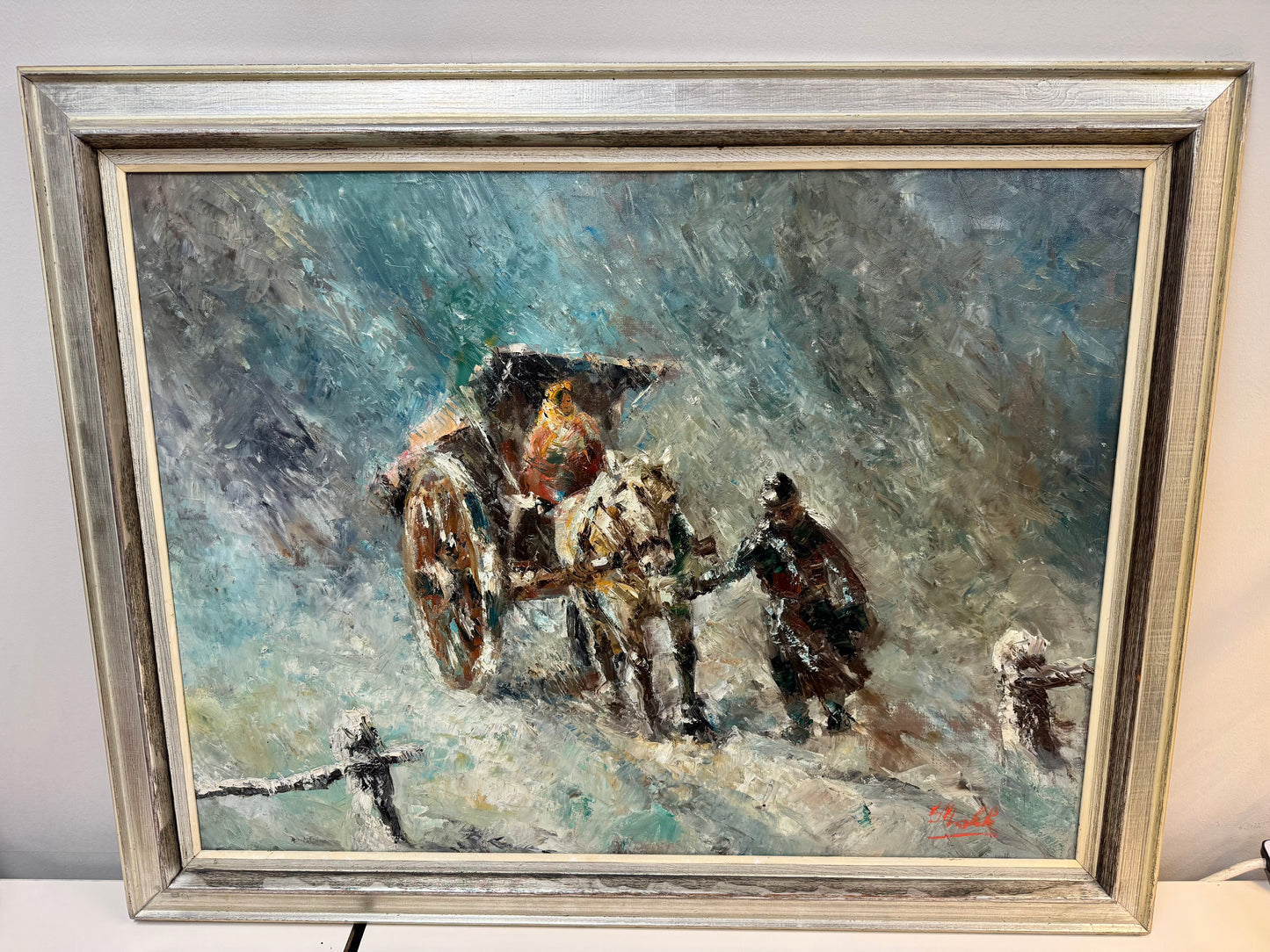 Original Canvas Painting "Snowstorm"
