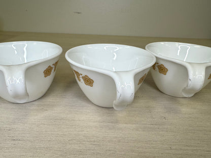 Juego de tazas de gancho Butterfly Gold de Corelle Corning Ware de los años 70