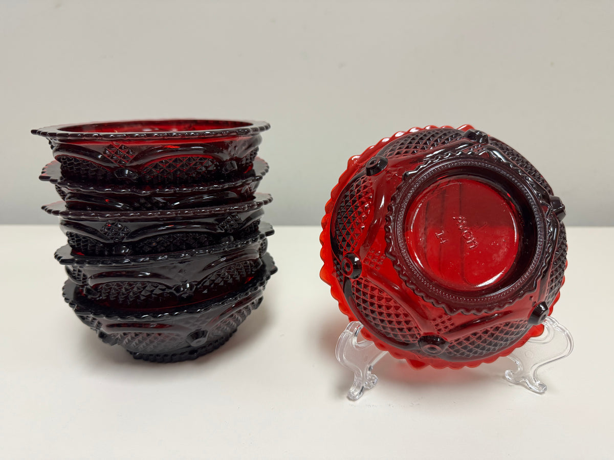 Avon 1876 Ruby Red Dessert Bowls