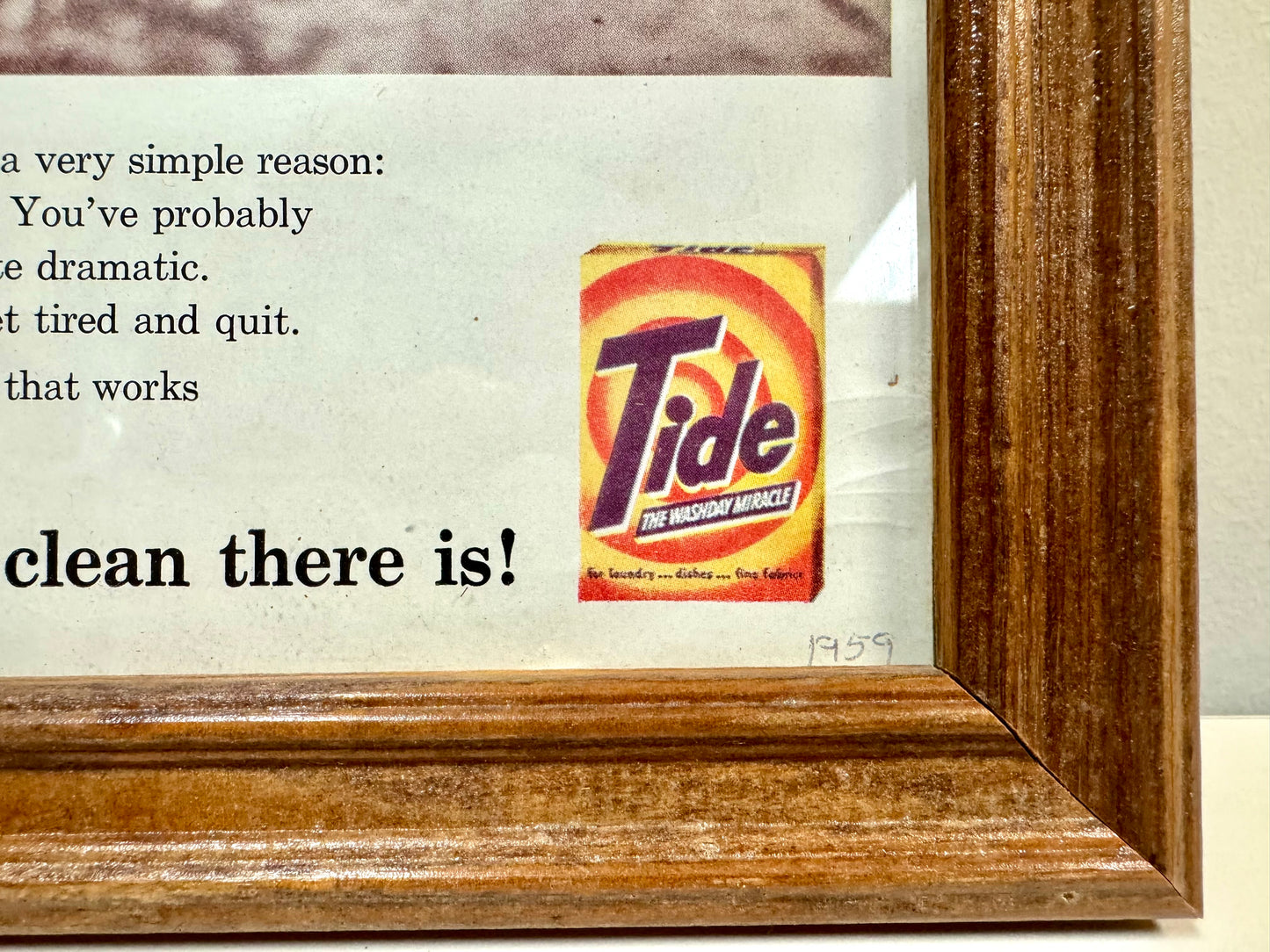 1959 Tide Magazine Print Advertisement Framed