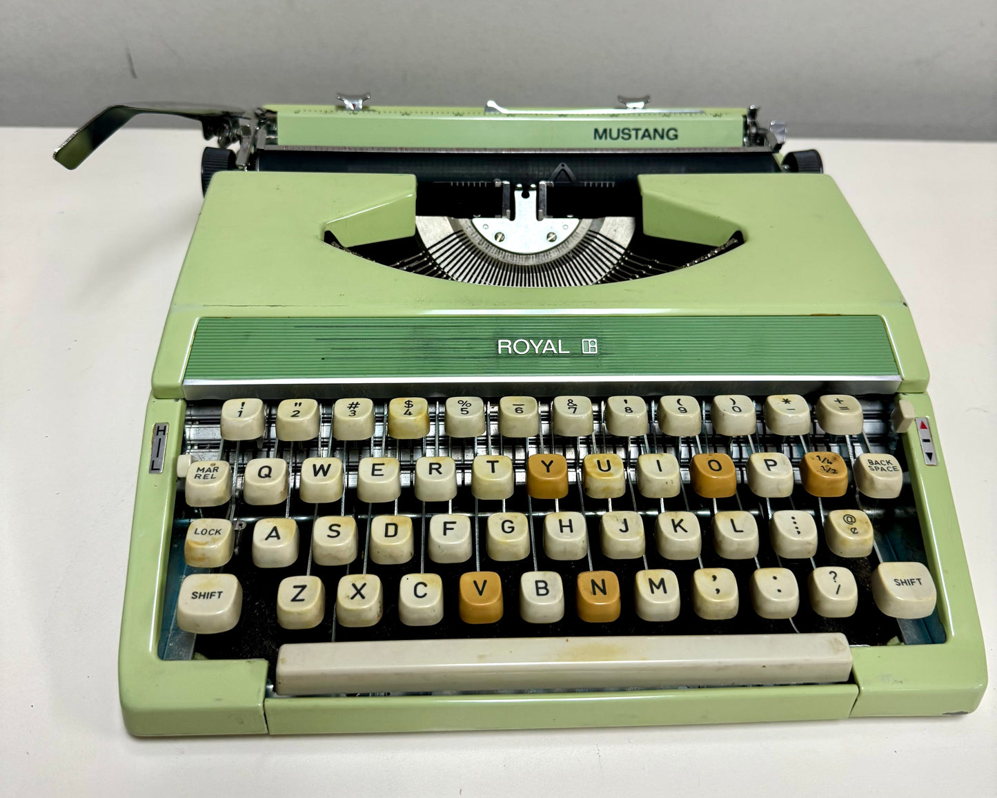 1970s Lime Green Royal Mustang Typewriter