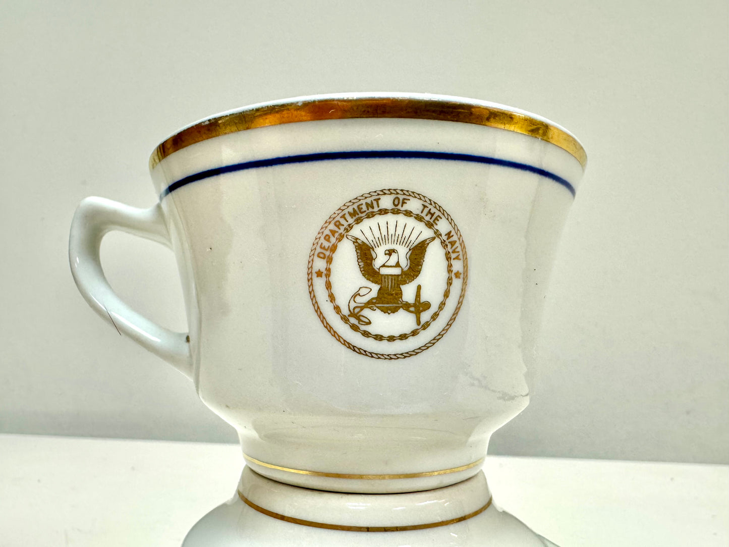 U.S. Navy Mess Wardroom Officer's "Fouled Anchor" Plate & Mug China Set