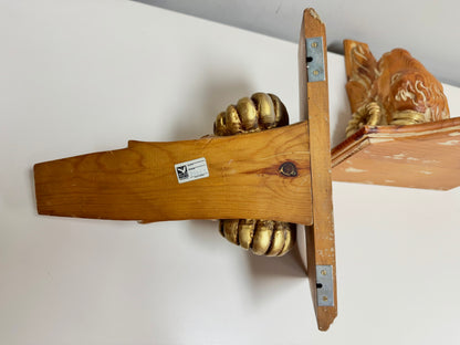 Ram's Head Wooden Shelf Pair