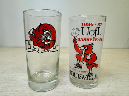 Vasos coleccionables vintage de la Universidad de Louisville