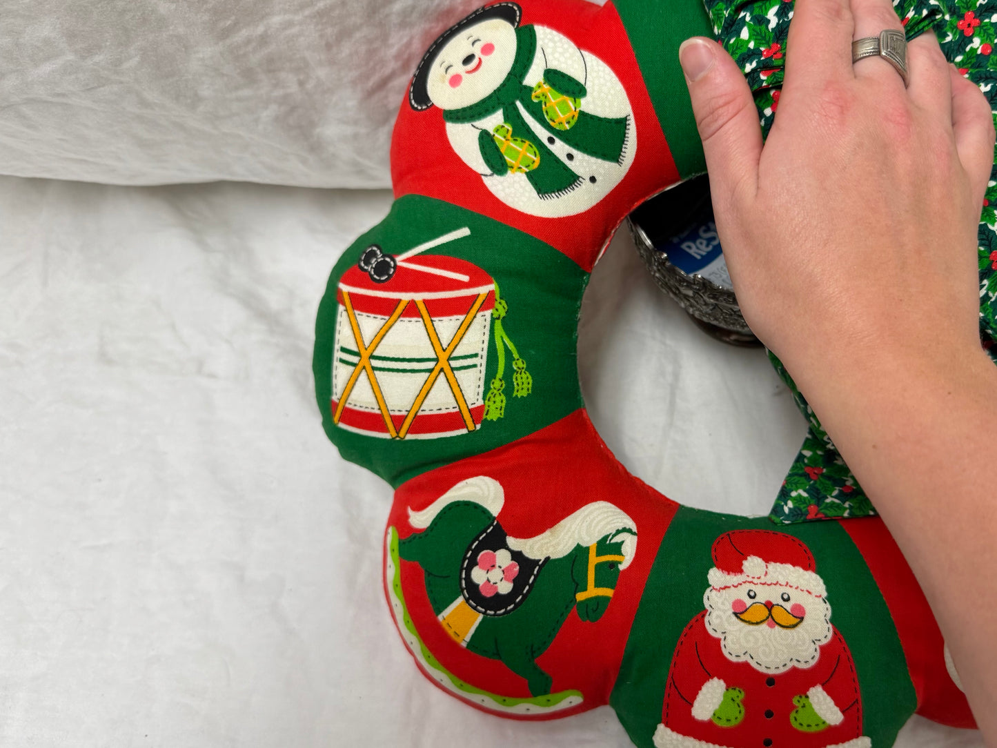 1970s Fabric Christmas Wreath