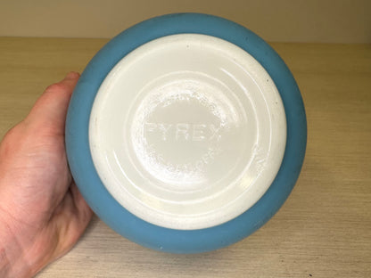 Bol para mezclar de cristal lechoso Pyrex Primary Blue #401 de la década de 1940