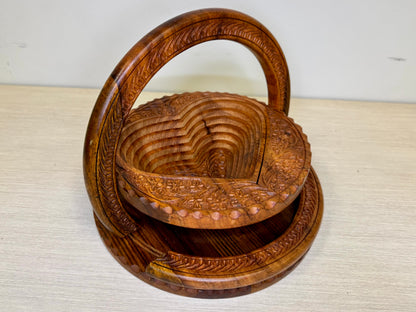 Heart Shaped Collapsible Wooden Basket