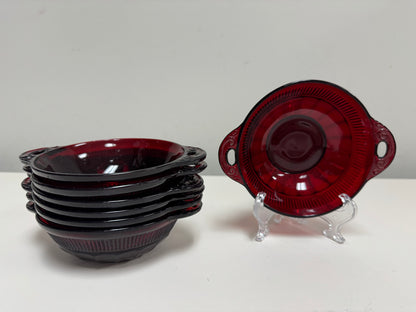 Anchor Hocking Ruby Red Depression Glass Bowls