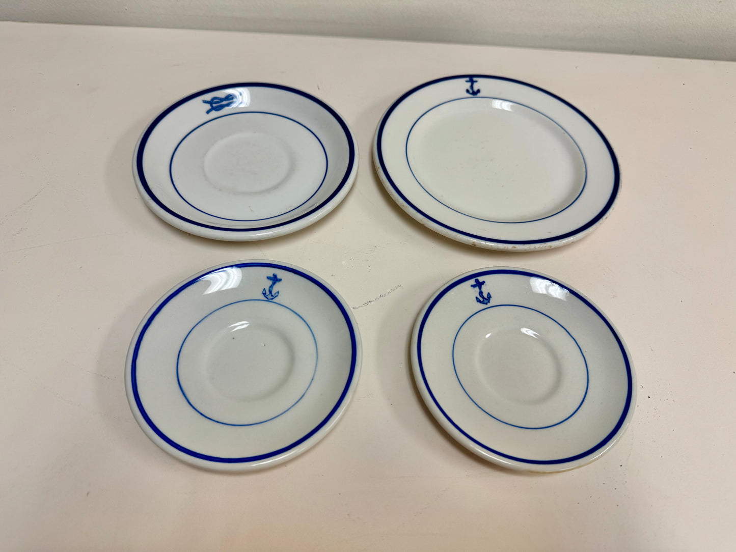 U.S. Navy Mess Wardroom Officer's "Fouled Anchor" Plate & Mug China Set