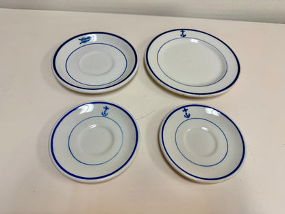 U.S. Navy Mess Wardroom Officer's "Fouled Anchor" Plate & Mug China Set