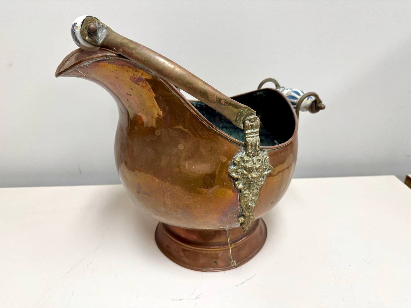 Antique Copper Coal Scuttle