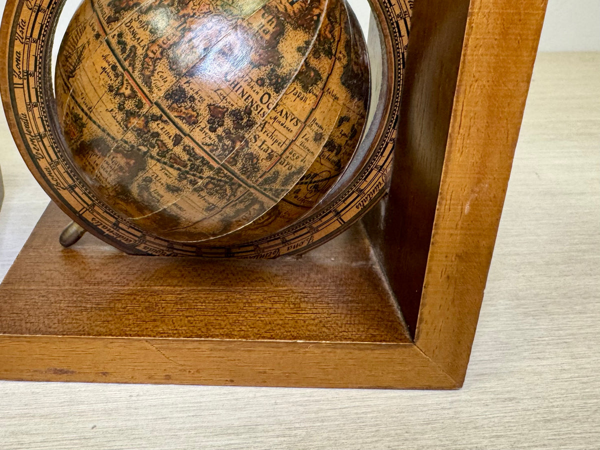 Vintage Old World Globe Bookends