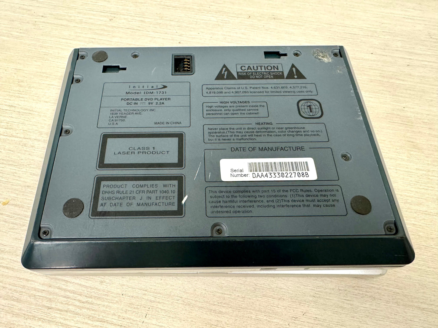 Initial IDM-1731 Portable DVD Player
