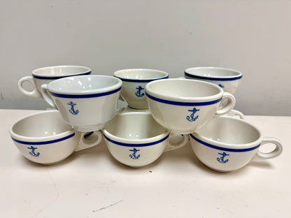 U.S. Navy Mess Wardroom Officer's "Fouled Anchor" Plate & Mug China Set