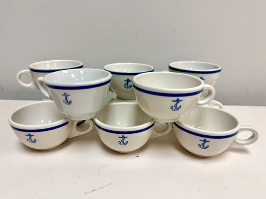 U.S. Navy Mess Wardroom Officer's "Fouled Anchor" Plate & Mug China Set
