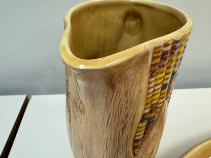 1978 Ceramic Corn Pitcher & Platter