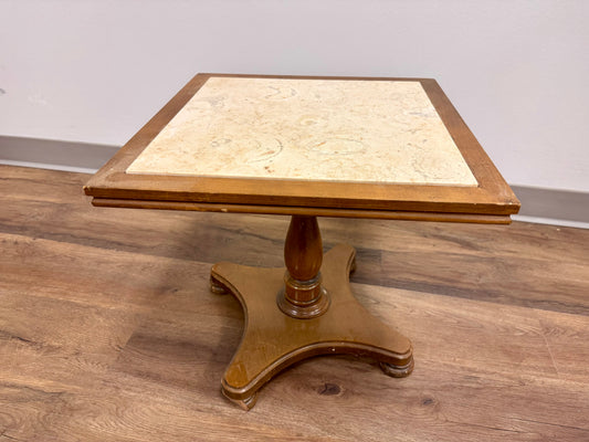 Midcentury Faux Marble Side Table