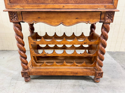 Carved Wooden Bar Cabinet