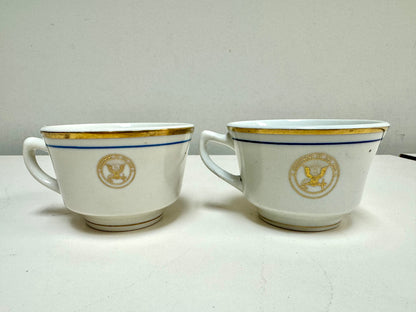 U.S. Navy Mess Wardroom Officer's "Fouled Anchor" Plate & Mug China Set
