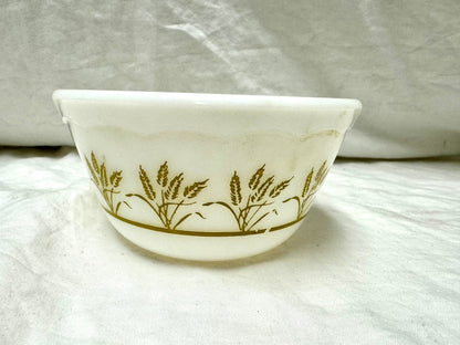 1950s-60s Golden Wheat Pattern Milk Glass Bowl