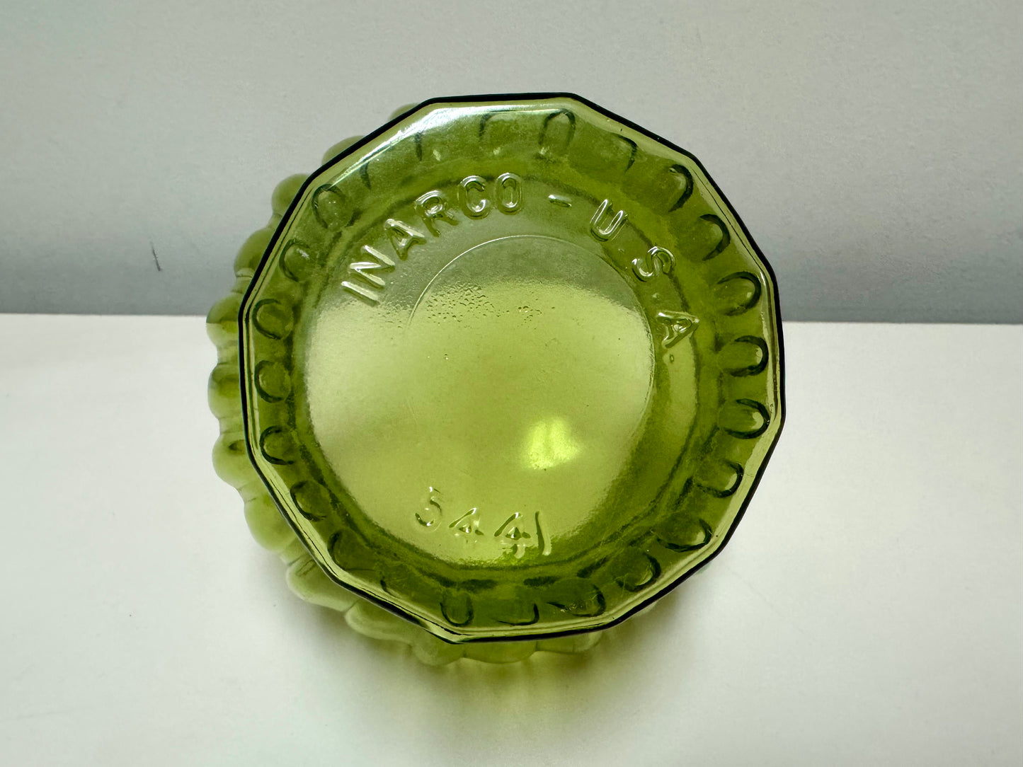 Inarco Olive Green Glass Vase