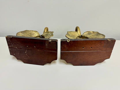 20th Century Brass Elephant Wall Shelf Pair