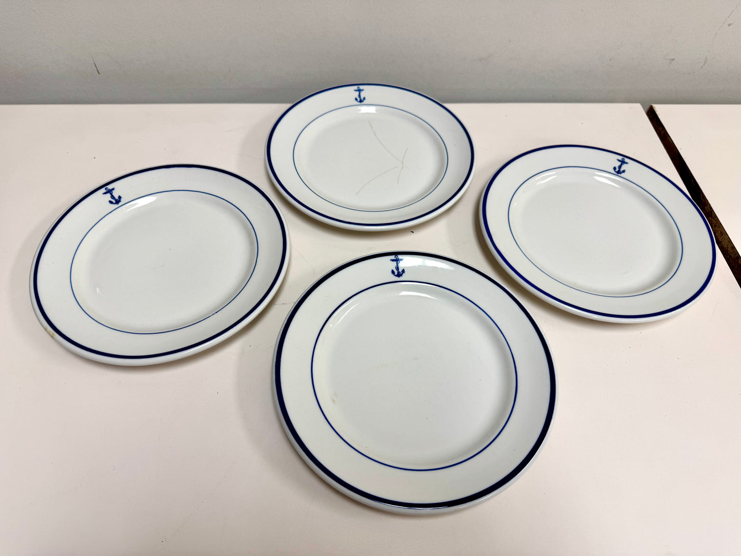 U.S. Navy Mess Wardroom Officer's "Fouled Anchor" Plate & Mug China Set
