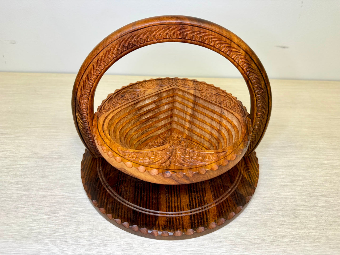 Heart Shaped Collapsible Wooden Basket