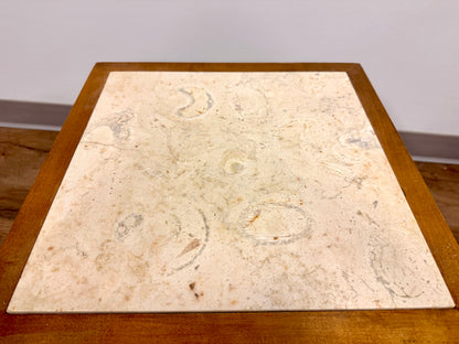 Midcentury Faux Marble Side Table
