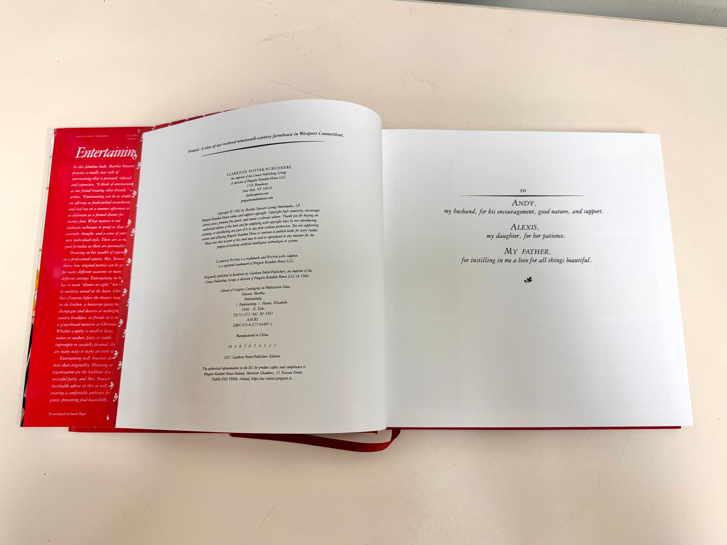 "Entertaining" by Martha Stewart (re-release print)