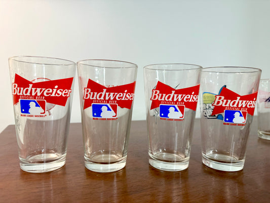 Budweiser & Major League Baseball Teams Pint Glass Set