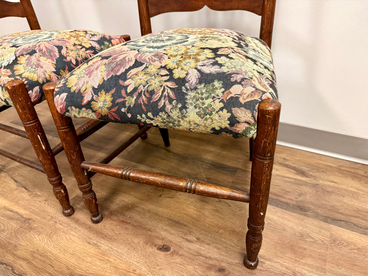 Pair of Antique Highback Spindle Chairs