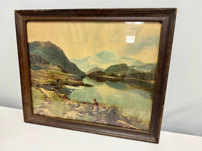Grabado Antiguo de Montañas de Sidney Richard Percy