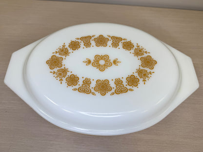 1970s Butterfly Gold Pyrex Covered Dish #045