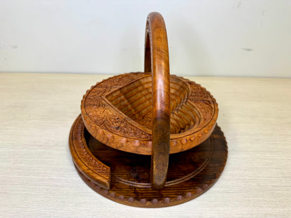 Heart Shaped Collapsible Wooden Basket