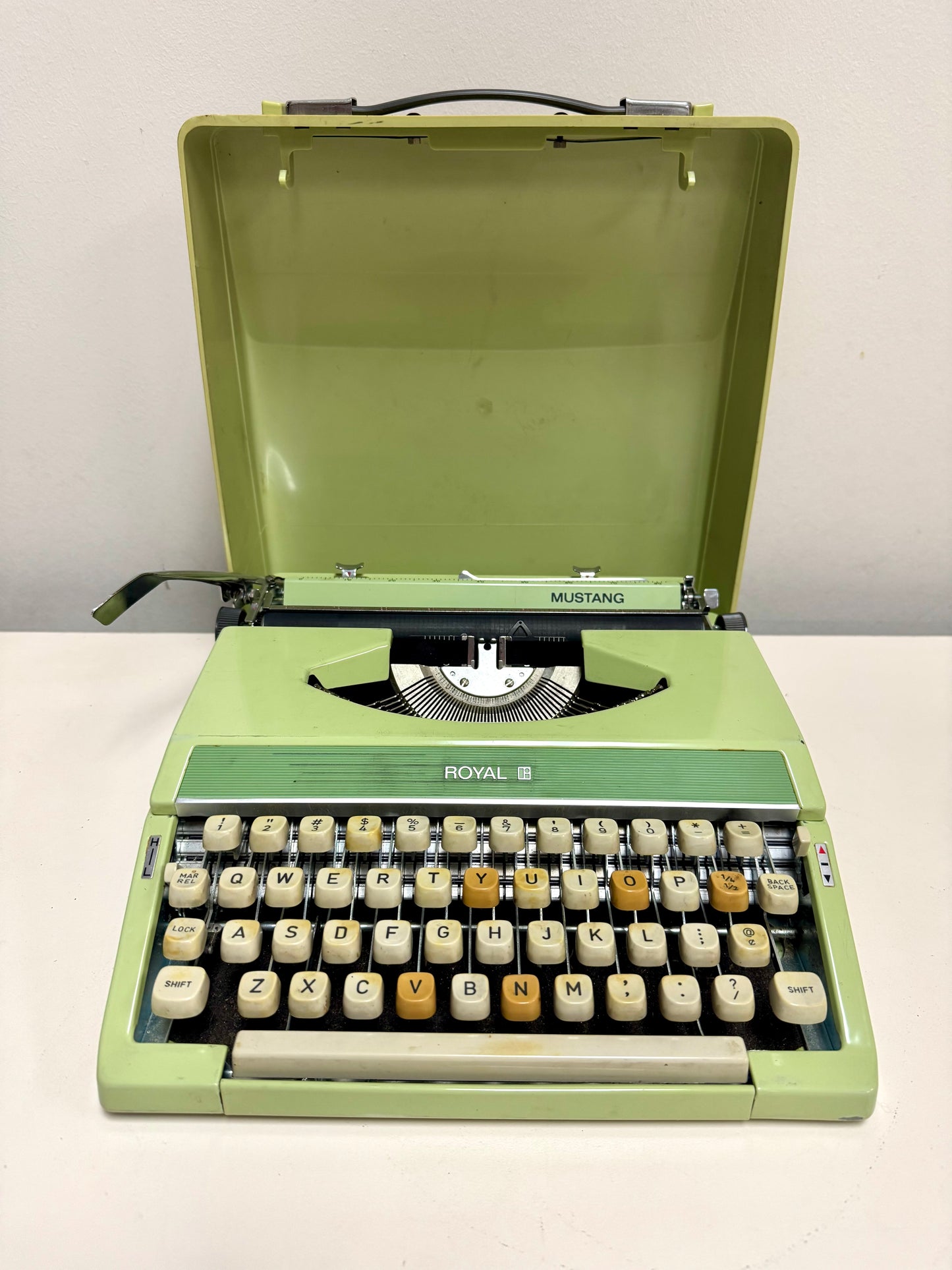 1970s Lime Green Royal Mustang Typewriter