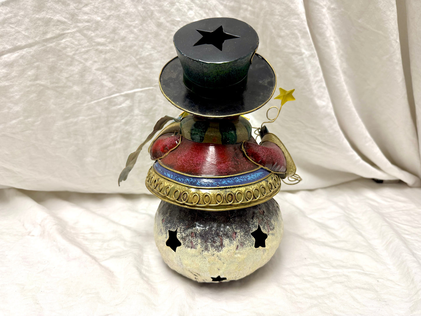 Metal Snowman Tealight Lantern Decoration