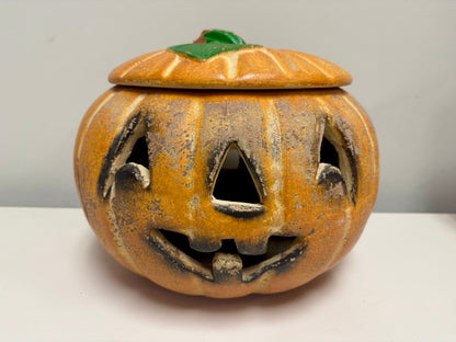 Vintage Mexican Terracotta Jack-O-Lantern Decoration
